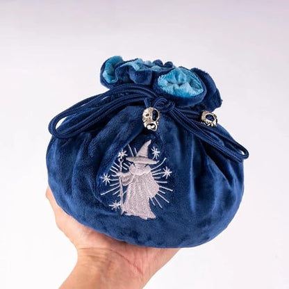 Large Dice Bags with Pockets Navy Blue Storage Bag for DND RPG Games
