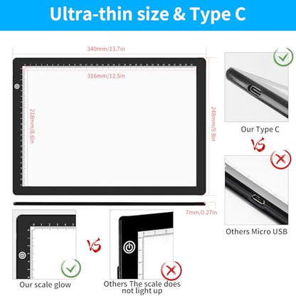 A4 LED Tracing Light Box with 4 Clips