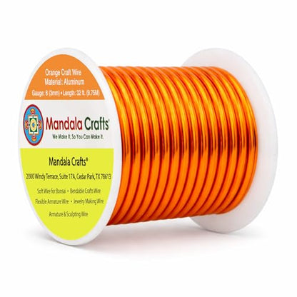 8 Gauge Orange Anodized Aluminum Craft Wire