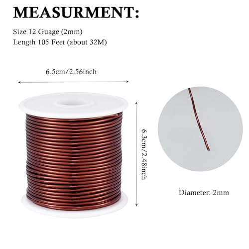 12 Gauge Brown Aluminum Craft Wire (105 Foot)