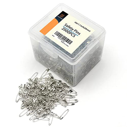 2000 Pieces Silver Safety Pins (2000 Count)