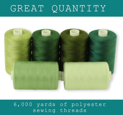 Sewing Thread in Green Color Tones