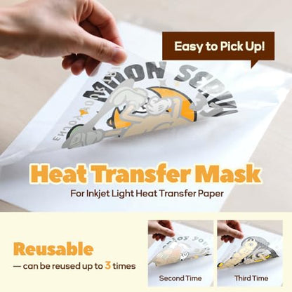 Heat Transfer Mask & Heat Transfer Paper for Light Fabric (20 Count)
