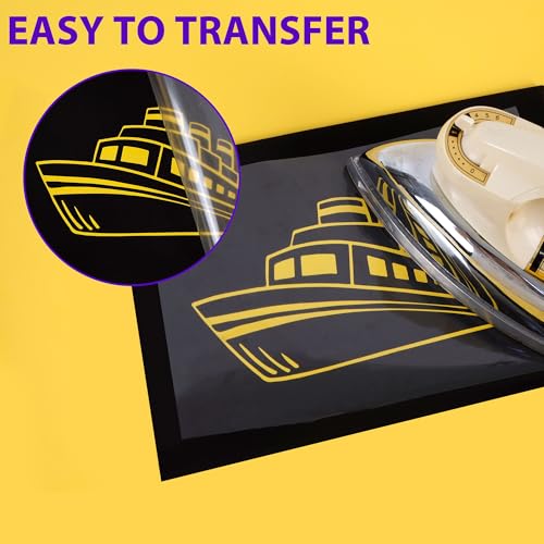 RENLITONG Yellow Iron on Vinyl 12Inch by 50ft Roll Heat Transfer Vinyl for T