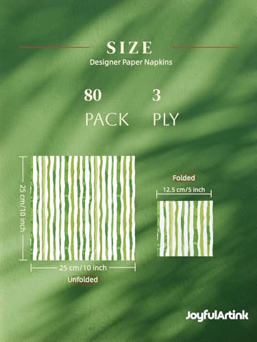 Watercolor Green Paper Napkins 3 (80 Count)
