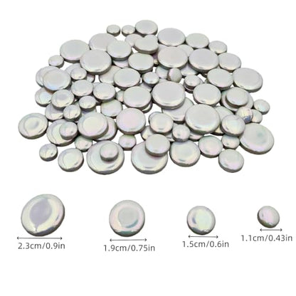 200g Iridescent Round Mosaic Tiles for Crafts Bulk (90 Count)