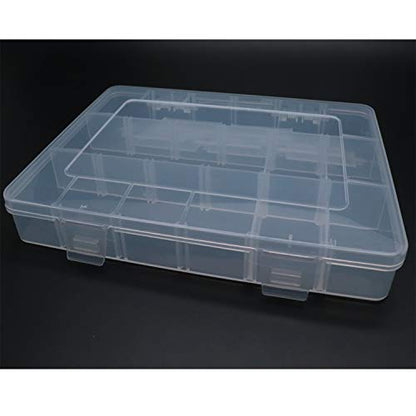18 Grid Clear Plastic Organizer with Adjustable Dividers