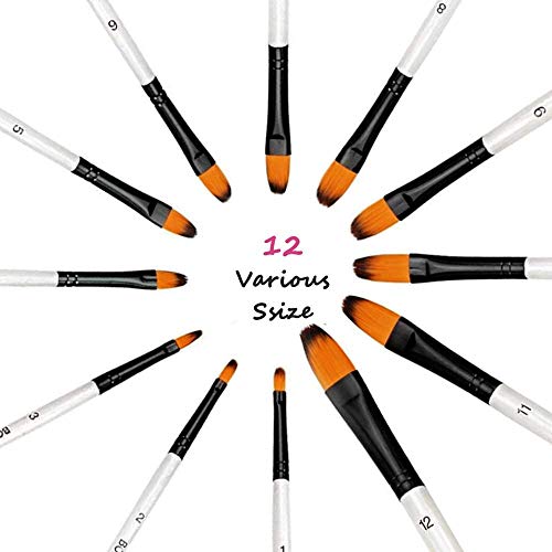 Filbert Paint Brushes Set (12 Count)