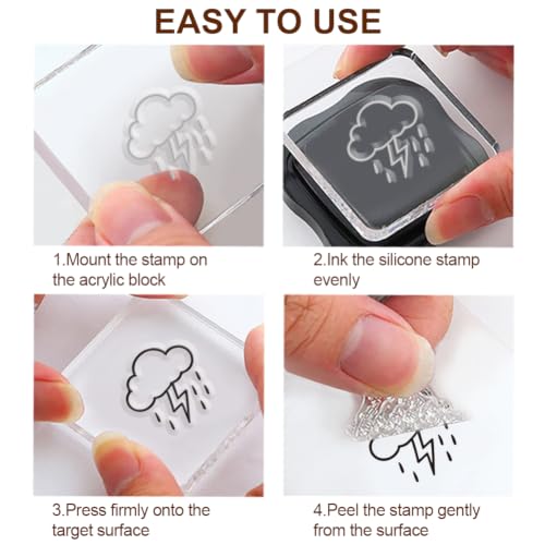 6Pcs Diary Journal Clear Stamps for Card Making