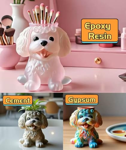 Animal Resin Molds Silicone 3D Cute Teddy Dog Epoxy Resin Plaster Candle Holder Wax Molds for Candle Making
