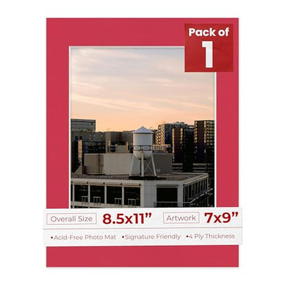 8.5x11 Mat Bevel Cut for 7x9 Photos