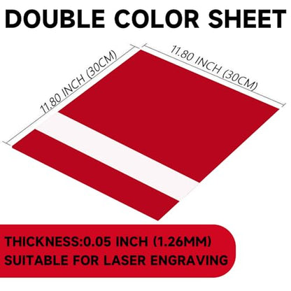 5PCS Laser Engraving Double Color ABS Plastic Sheet (5 Sq Ft)