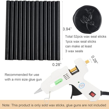 52pcs Black Sealing Wax Sticks