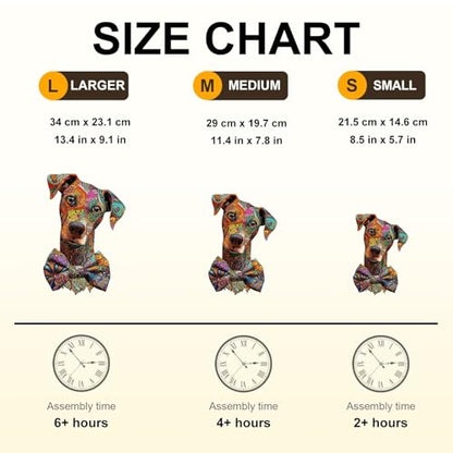 Dog Puzzles Colorful Mandala Unique Abstract Puppy Puzzle Adults Gifts for Women Men Wooden 115 Pieces 11.4 * 7.8in Wall Art Decor