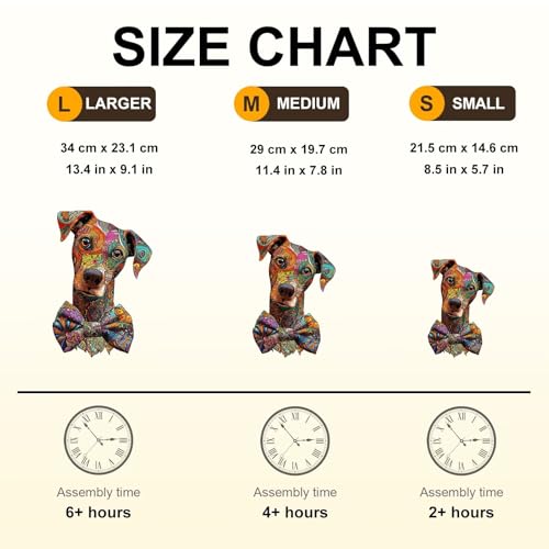 Dog Puzzles Colorful Mandala Unique Abstract Puppy Puzzle Adults Gifts for Women Men Wooden 175 Pieces 13.4 * 9.1in Wall Art Decor