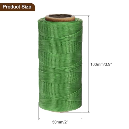 150D 0.8mm Flat Waxed Thread 284 Yards Polyester Leather Sewing Waxed String Hand Stitching Waxed Cord for Leather Stitching Sewing Bookbinding DIY Craft Green