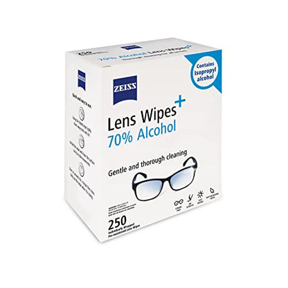 Pre Moistened Lens Cleaning Wipes with 70% Alcohol (250 Count)
