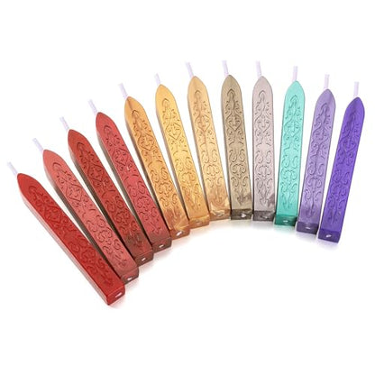 12Pcs Sealing Wax Sticks with Wicks for Wax Seal Stamp (12 Count)