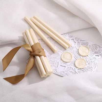 15Pcs Ivory White Glue Gun Sealing Wax Sticks for Wax Seal Stamp (15 Count)