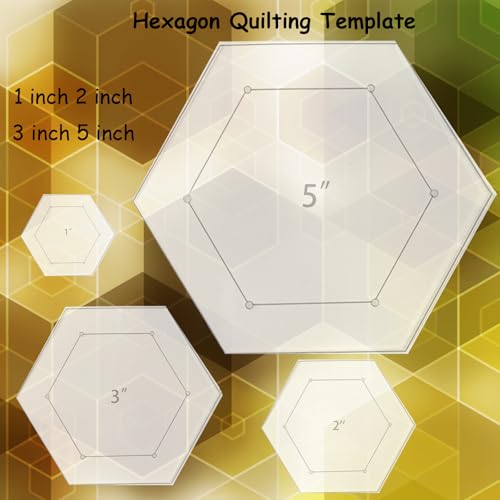 4 Pieces Hexagon Quilting Template with 1 (4 Count)