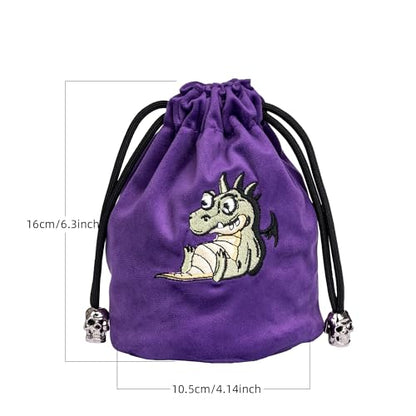 Large DND Dice Bag Purple Dice Storage Bag for Role Playing Games (2.11 Ounce)
