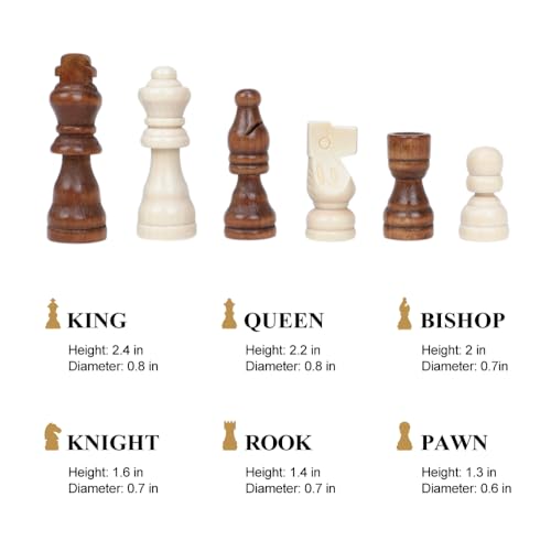 Wooden 2-in-1 Chess and Checker Board Game Set, Classic Game for Kids and Adults, 11 inches Chess Board Set, Perfect for Travel and Family Fun