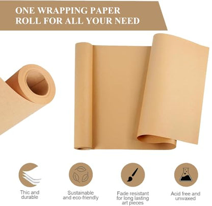 Brown Wrapping Paper Roll 24"x 1200" Craft Packing Paper for Moving Shipping (3000 sq ft sq ft)