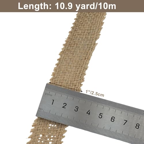 1" Wide Natural Burlap Fabric Roll