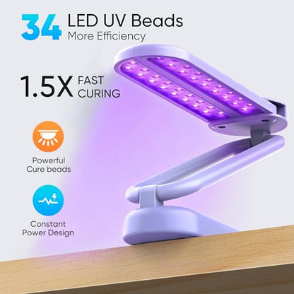 34 LEDs Cordless UV Light for Resin with LCD Timer Display