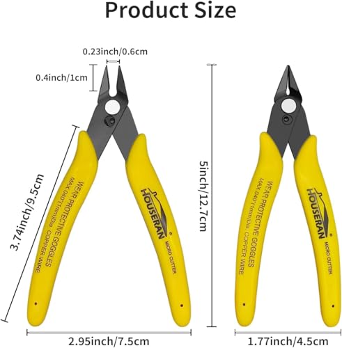 2 Pack Flush Cutters Small Wire Cutter Flush Cut Snips Side Cutter (2 Count)