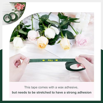 12 Rolls Dark Green Floral Tape Stem Wrap