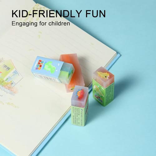 18Pcs Cute Dinosaur Erasers for Kids Bulk (18 Count)