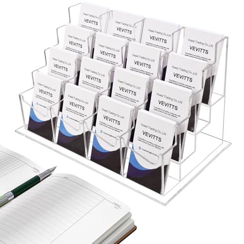 Clear Vertical Business Card Holder for Desk