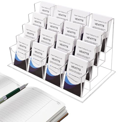 Clear Vertical Business Card Holder for Desk