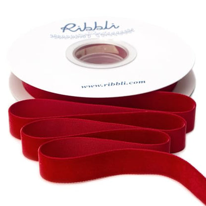 Polyester Dark Red Velvet Ribbon