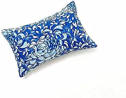 Emery Pincushion for Sewing - Filled with Abrasive Emery Sand - Handmade in USA (Blue Floral 2)