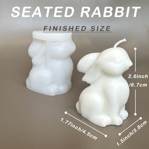 1pcs 2.6inch Bunny Silicone Molds for Soap Candle Making