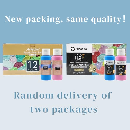 12 Metallic Colors Acrylic Paint 59ml (24 Fl Oz)