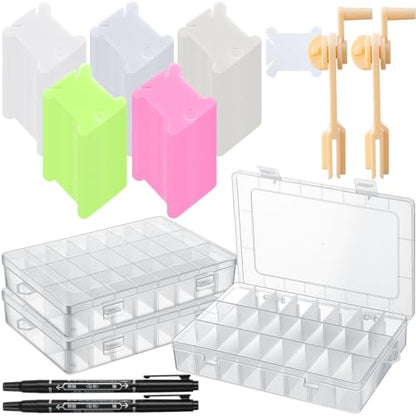 500 Pcs Set Embroidery Floss Bobbins Thread Organizer Kit (3 Count)