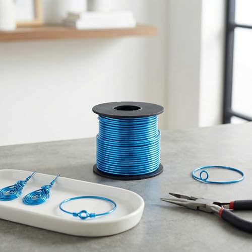 75FT 16 Gauge Bendable Blue Aluminum Craft Wire for Jewelry Making Craft (75 Foot)