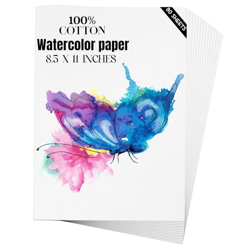 Watercolor Paper 8.5x11 inches 80 Sheets (80 Count)