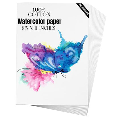 Watercolor Paper 8.5x11 inches 80 Sheets (80 Count)