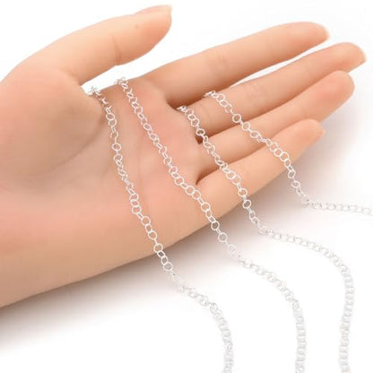 5 Feet Real Sterling Silver 4x3mm Round Cable Chain Link Findings
