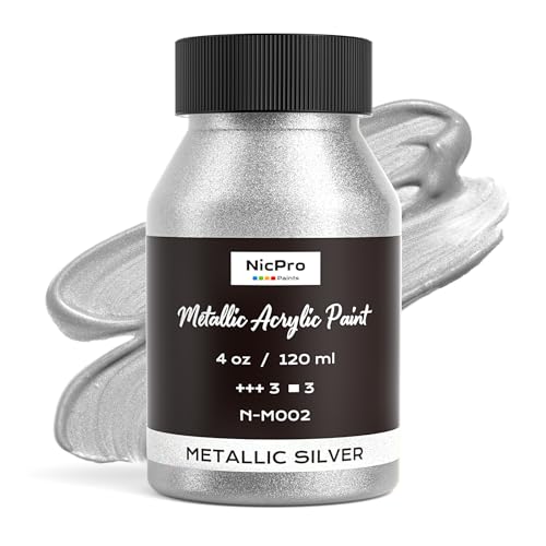 Metallic Silver Acrylic Paint (4 Fl Oz)