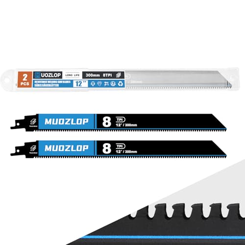 2Pack 12inch 8TPI High Reciprocating Saw Blades