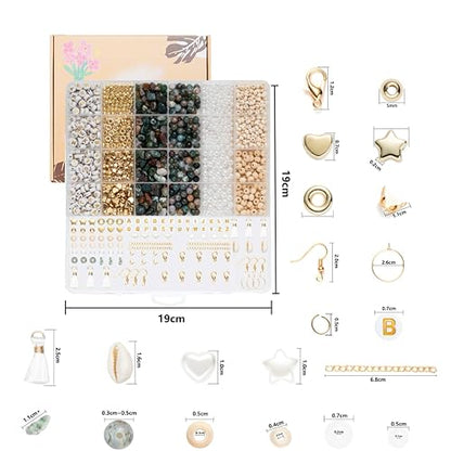 Jewelry Making Supplies Kit Natural Stone Beads for Irregular Natural Stone with for DIY Craft Bracelet Necklace Earrings for Adults