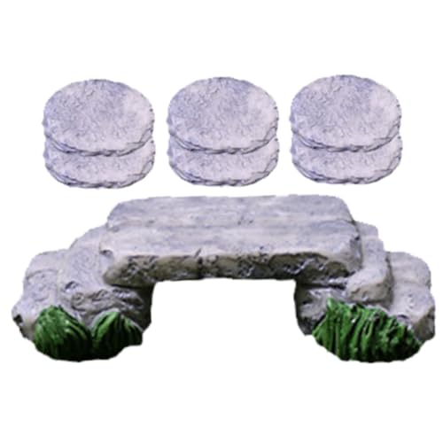 Creative Miniature Bridge and Stepping Stones for Garden and Bonsai Decor DIY Micro Landscape Kit with and Stone Pathway for Succulent Planters and Fish Tank Ornamentation