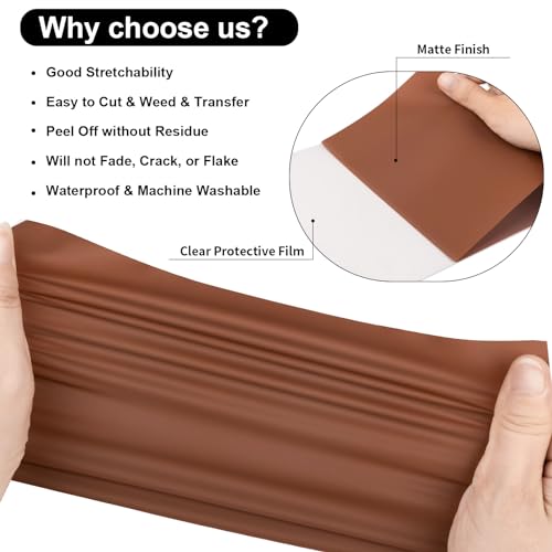 Chocolate Heat Transfer Vinyl Roll 12" x5ft Matte HTV Vinyl
