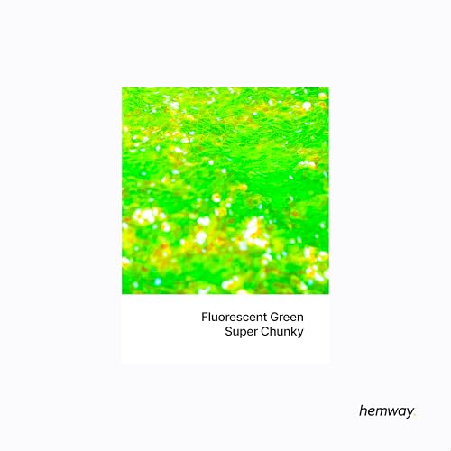 Resin Glitter Fluorescent Green 100g Super Chunky (3.5 Ounce)