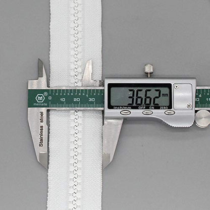 1PCS #10 84 Inch Heavy Duty Zippers for Sewing Separating Large Plastic Zippers White Tape with Double Pull Tab Slider